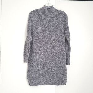 Topshop Gray Mock Neck Sleeve Sweater Dress